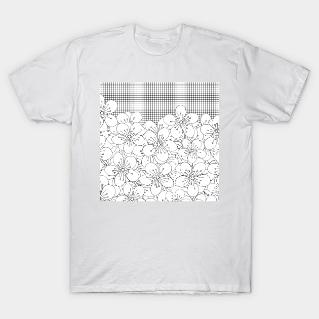 Cherry Blossom Grid T-Shirt by ProjectM